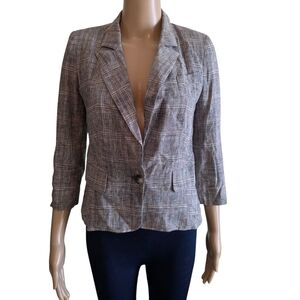 Sinequanone Paris Glen Check Vintage French Blazer One Button Front Size Medium